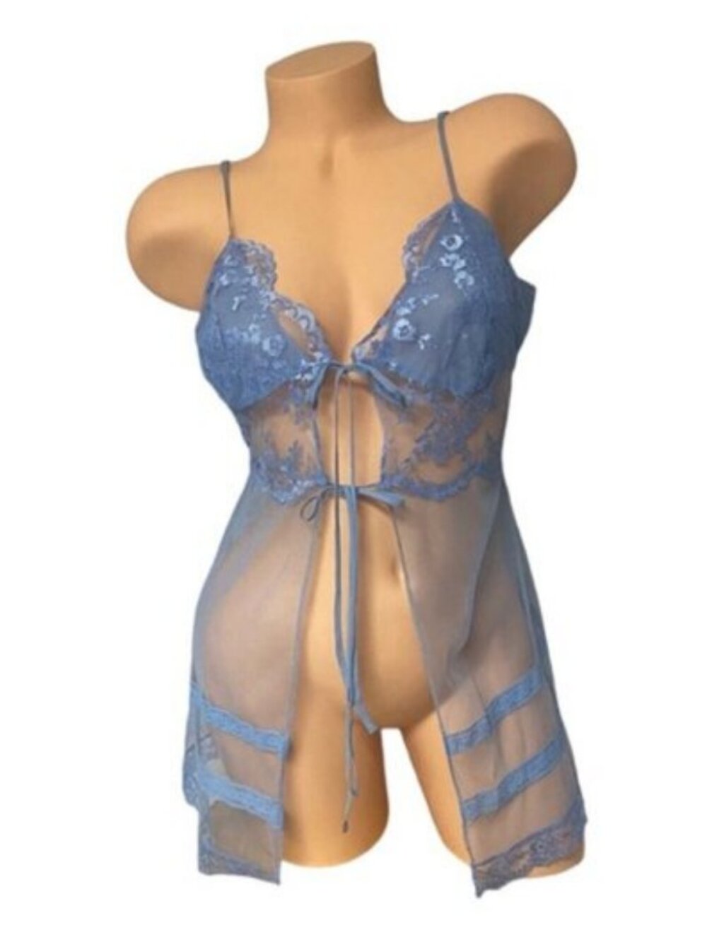 Victoria's Secret | Blue Sheer Y2K Vintage Babydoll Slip | Size Extra Small